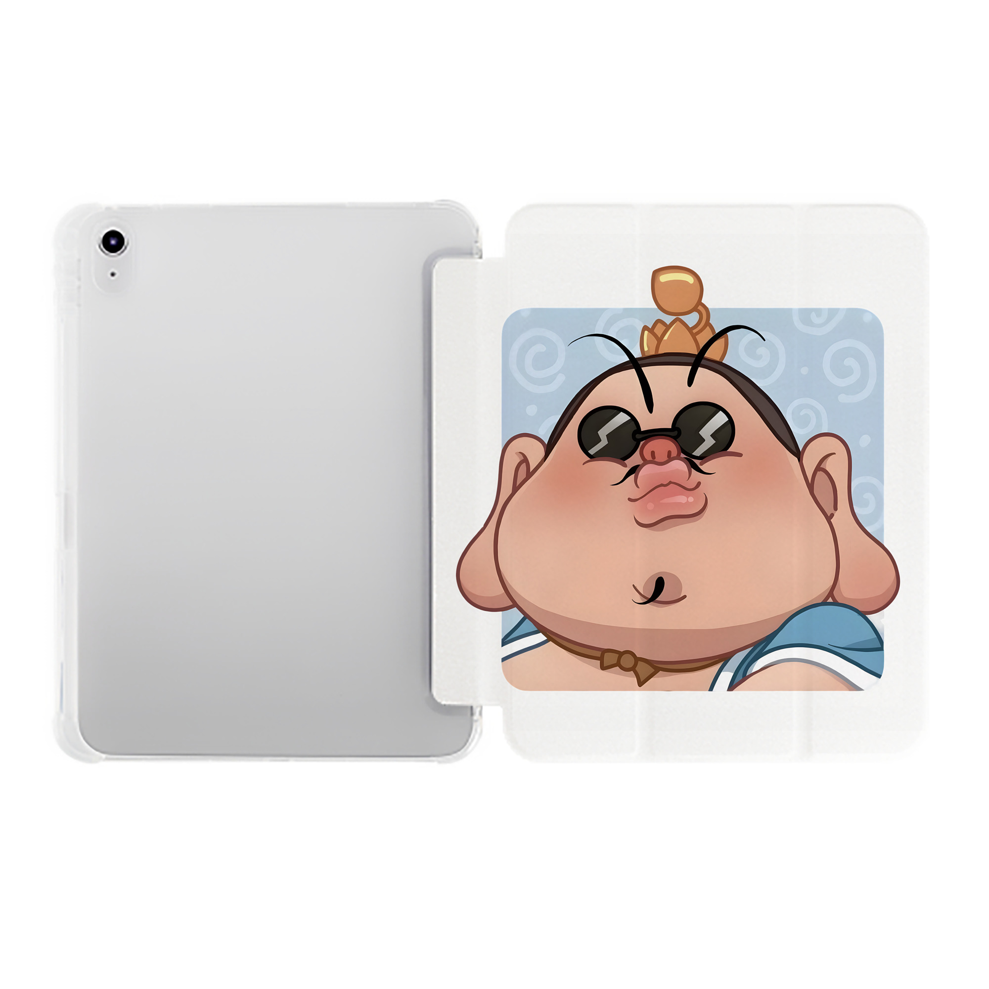 （画像用） Ne Zha 2 ナタ 魔童の大暴れ IPad ケース ペン収納付き 三つ折りスタンド PUレザー×シリコン 対応機種9.5/10.5/10.9インチ